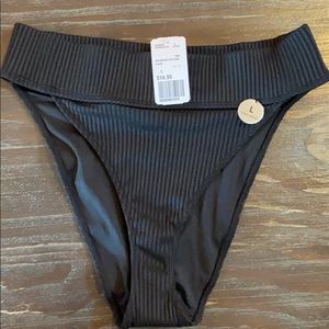 Black high waste bikini bottom